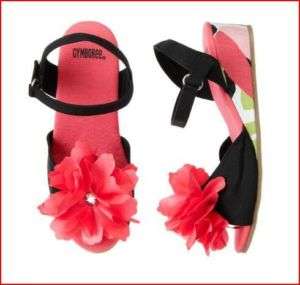 NWT Gymboree Palm Beach Black Flower Corsage Sandals  