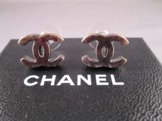 Auth CHANEL 10A Paris Shanghai Silver Bold CC Earrings  