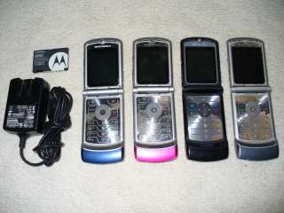 Lot of 4 Motorola RAZR V3 (3 T mobile 1 Verizon) Cellular Phone  
