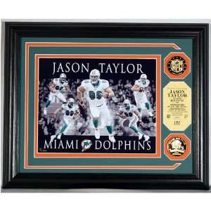   Taylor Miami Dolphins Dominance Photo Mint with Two 24KT Gold Coins