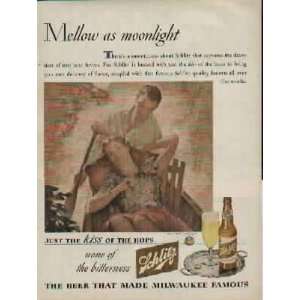   as moonlight  1944 Schlitz Beer Ad, A2193 