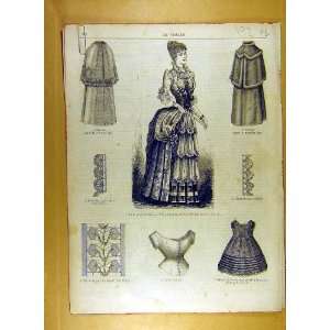  1884 Ladies Fashion Dress Material Corsage French Print 