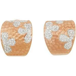 Clevereves 14K Rose Gold Plated Cubic Zirconia Earrings W 