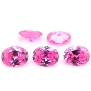   Oval cut 8*10mm 5pcs Pink Cubic Zirconia Loose CZ Stone Lot Jewelry