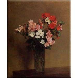  Geraniums 13x16 Streched Canvas Art by Fantin Latour 