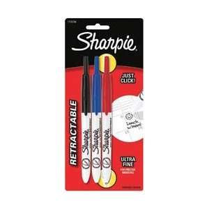   Retractable Ultra Fine Tip Carded 3/Pkg Red Blue Black; 2 Items/Order