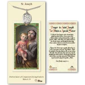  Pewter Patron Saint St Joseph Medal Christian Catholic 