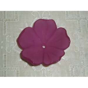  Vintage Lucite Plum Cupped Focal Flower Bead Arts, Crafts 