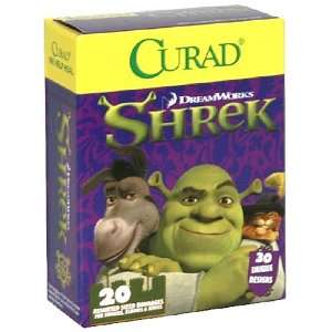 Curad Bandages, Assorted Sized, Shrek, 20 Count Boxes (Pack of 7)