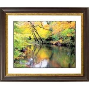  River Reflections Gold Bronze Frame Giclee 20 Wide Wall 