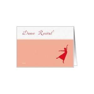  Dance recital   red woman dancing silhouette card Card 