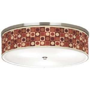   Dotted Squares Nickel 20 1/4 Wide Ceiling Light