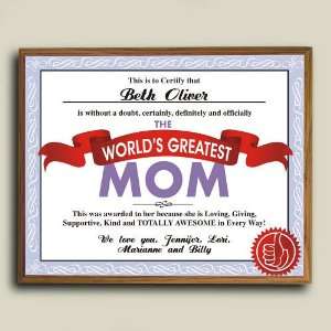  Worlds Greatest Mom Personalized Printed Plaque