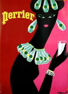 Villemot Perrier Necklace poster on linen original  