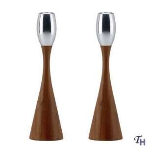  Dansk Woodenware Design With Light Candlesticks Medium Set 