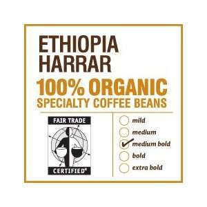  Ethiopia Harrar   Fair Trade   Organic   Coffee   12 oz 