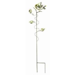  Green Metal Colored Bird and Vine Garden Stake