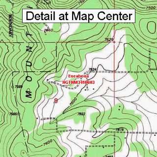   Topographic Quadrangle Map   Escabosa, New Mexico (Folded/Waterproof