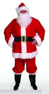 Plush 10 pc Santa Claus Suit Costume   Large (L 42 48)  