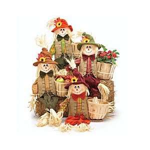  (4) Asst Scarecrows with Wooden Baskets