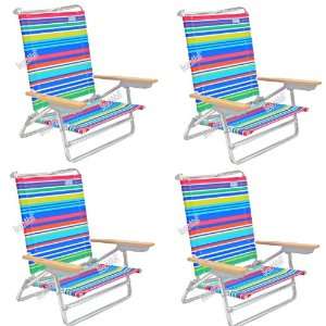  LayFlat 5 position Rio Beach Chair   4 chairs included 