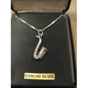  Saxophone Sterling Silver Necklace 