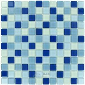   jubilee   12x12 glass mosaic in light blue multi
