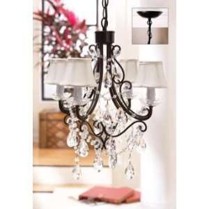   Miniature Shade Chandelier with Ornate Clear Dangles