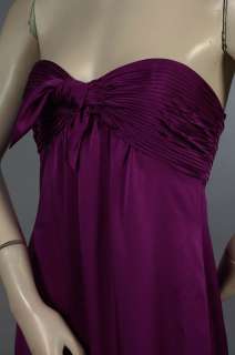 NWT 387 BCBG ORCHID LONG GOWN PLEATED DRESS SIZE 0 (XXS XS)  