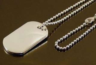 SALE SILVER PLATED DOG TAG PENDANT NECKLACE D32  