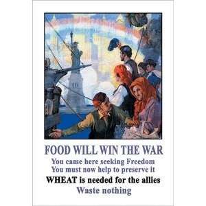   poster printed on 20 x 30 stock. Food Will Win the War
