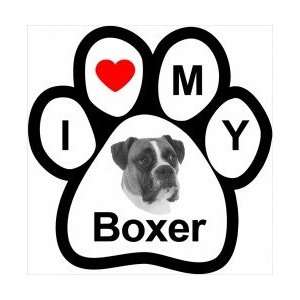  I Love My Breed Paw Magnet  Boxer