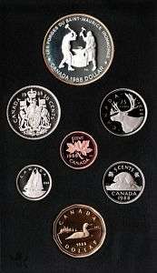 1988 Canadian 7 Coin Double Dollar Set Saint Maurice  