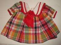   SHIRLEY TEMPLE PATSY STYLE DOLL DRESS PLAID SAILOR STYLE  