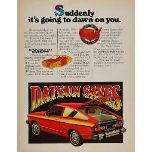  1977 Print Ad Datsun 5 Speed B 210 Hatchback Car Nissan 