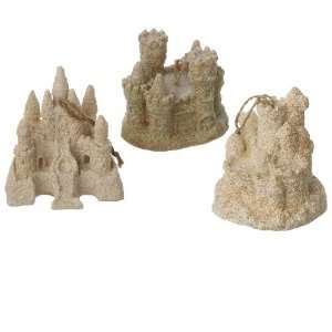  Sand Castle Ornaments Set of 3