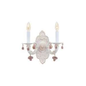   Clear Murano Crystal Drops Abbie 2 Light Wall Sconce