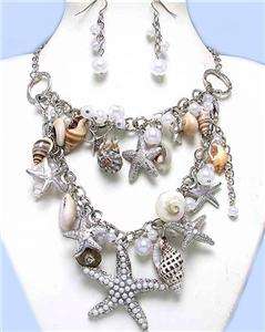 Chunky CONVERTIBLE Dangled Charms Seashell Silver Bracelet Fashion 