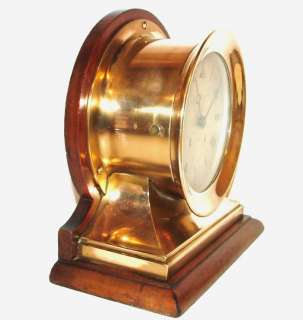   Chelsea Clock Co. Negus Brass Ships Bell Ships w/ Mahogany Base NR