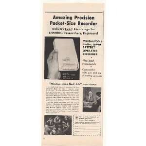   1958 Geiss Minifon P55 S Pocket Size Recorder Print Ad