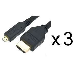 HDMI (type D) to Standard HDMI Cable 6ft 3 pack for use with Samsung 