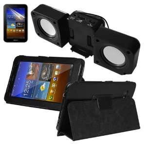  Screen Protector + Black Leather Cover Case w/Stand + Mini Folding 