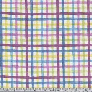  54 Wide Waverly Rainbow Plaid Jelly Bean White Fabric By 