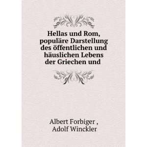   Lebens der Griechen und . Adolf Winckler Albert Forbiger  Books