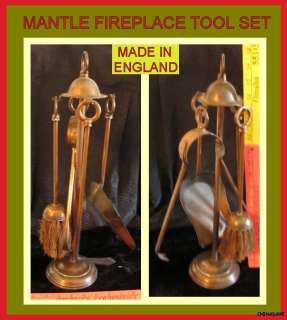   TOOL SET Copper Made in England ANTIQUE Compact Mantle Hearth  