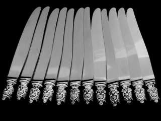 Gorgeous French Sterling Silver Dinner Flatware Set 36 pc Rococo 