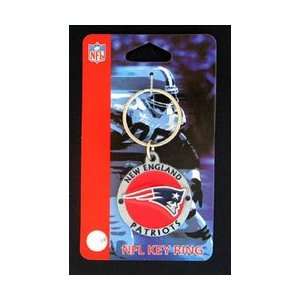  American Metal NFL Key Ring   New England Patriots Logo 