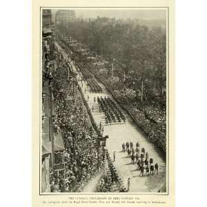  1910 Print King Edward VII Funeral Procession London 