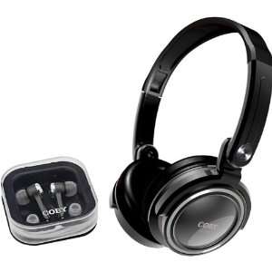  Black 2 in 1 Combo Deep Bass Headphones and Earphones 