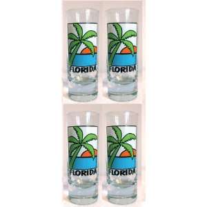   Style Shot Glasses with Florida Palm Tree Artwork